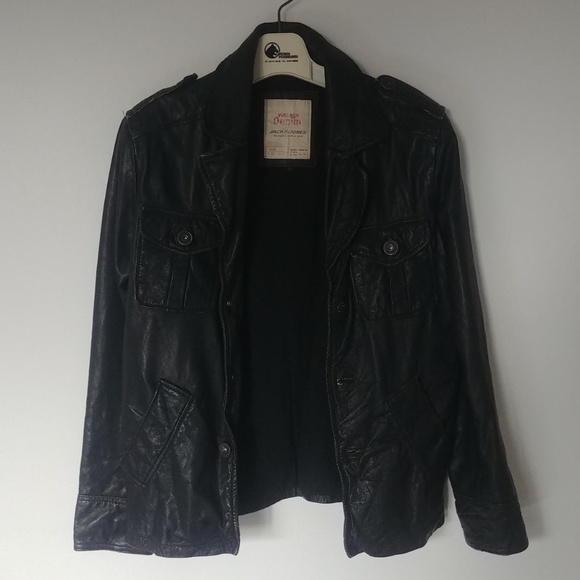 Jack And Jones Vintage Leather Jacket - Picture 8 of 12